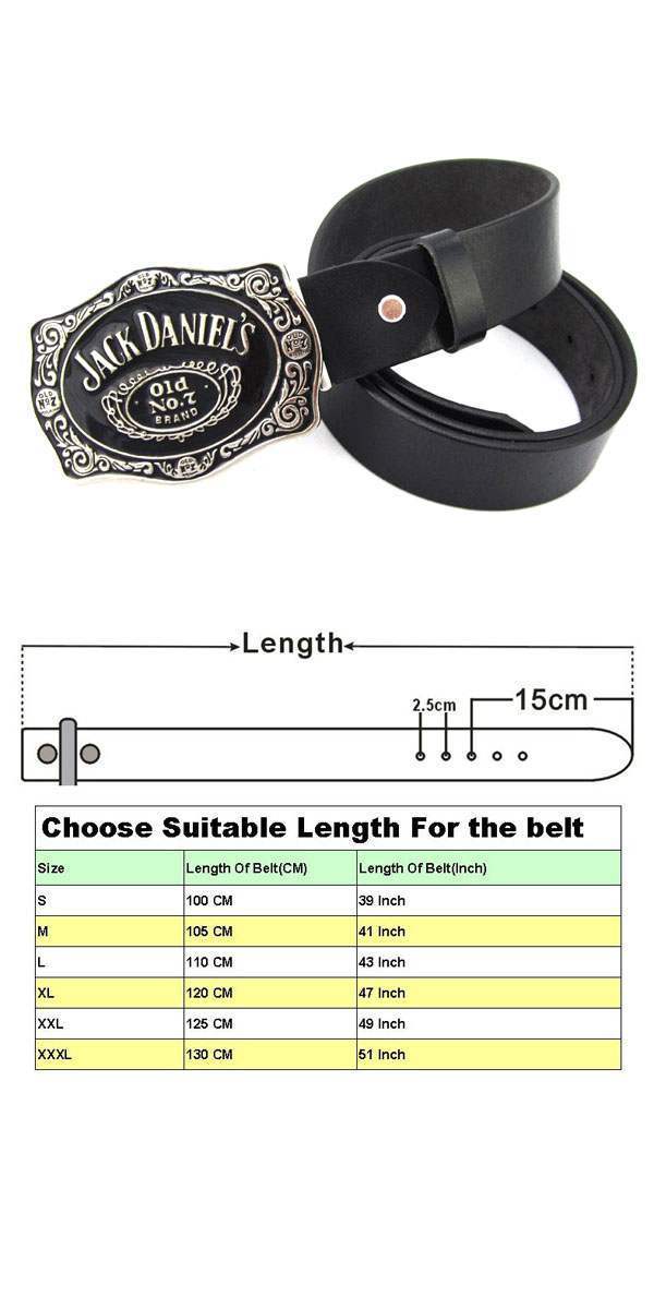 Jack Daniels Ceinture 1611jd noir cuir ceinture ceinture amovible 