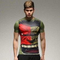 T Shirt Compression homme hulk fashion m...