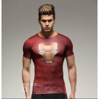 T Shirt Compression homme ironman fashio...