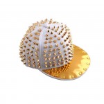 Casquette Punk hip-hop Gold spike studded hat blanc white