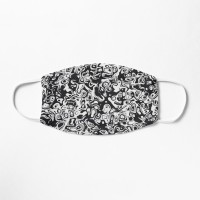 Masque Tissu Lavable Respirant Tendance Fashion Noir et Blanc Design