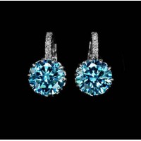 Boucles d'oreilles Plaque Or Blanc Zirco... Boucles d'oreilles Plaque Or Blanc Zirco...