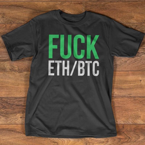 T-shirt Noir Imprime Fuck Bitcoin Ethereum