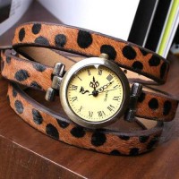 Montre Cuir Watch Bracelet Wrap Leopard ...