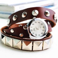 Montre Cuir Watch Bracelet Wrap Studded ...