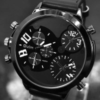 Montre homme Fashion men watch black chic False three dial outdoor Sport Class Noir Blanc