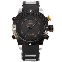 Montre homme Ultra resistance Luxe Sport Analogique Digital Acier Noir Jaune